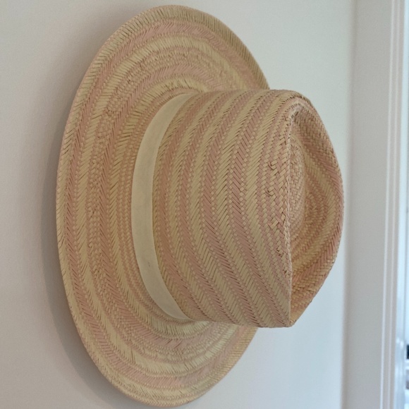 Anthropologie women's hat light pink and cream - Picture 3 of 6